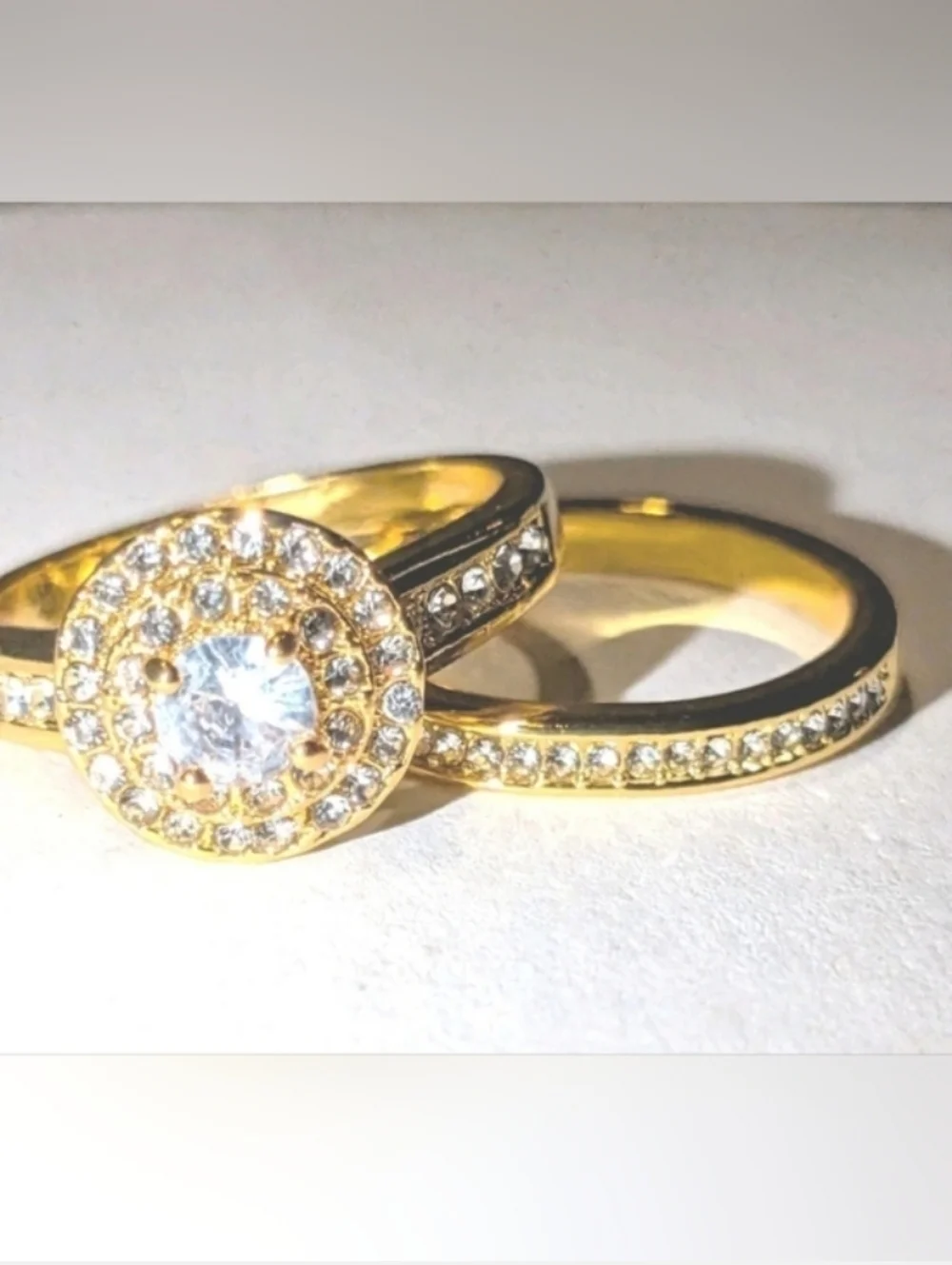 Womens 5ct Round Cut Lab Created Diamond Two piece Wedding Set Sz 9
